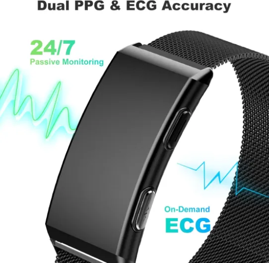 Fitness Tracker with 24/7 Health Tracking, Sleep & Heart Rate Tracking - Dual PPG&ECG Wellness Insights - SOS Alert & Family Sharing - 15-Day Battery, 188 Sport Modes, Aerospace Aluminium Build Metallic Black