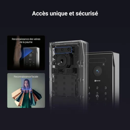 EZVIZ 4K Visiophone Connecté Interphone Vidéo, 8 Pouces Moniteur Tactile, Reconnaissance Paume/Visage, Unlock à Distance, 2 Fils, Détection Humaine, Option RFID, Étanche, WiFi bi-Bande, HP7 Pro