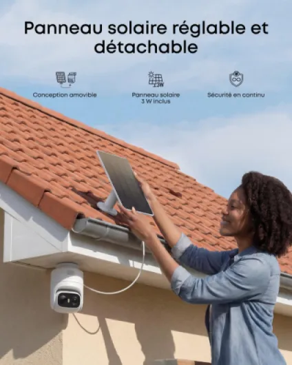 Eufy Security eufyCam C37, caméra Surveillance WiFi extérieure sans Fil, Suivi IA motorisé à 360°, Solaire 2K, détection de Personnes/Animaux/véhicules, sans Frais, Carte microSD Non Incluse 1 Caméra